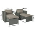 thumbnail image 5 of Emma + Oliver Gray Indoor/Outdoor Modular Loveseat Sofa Set with Ottomans and Glass-Top Table, 5 of 11