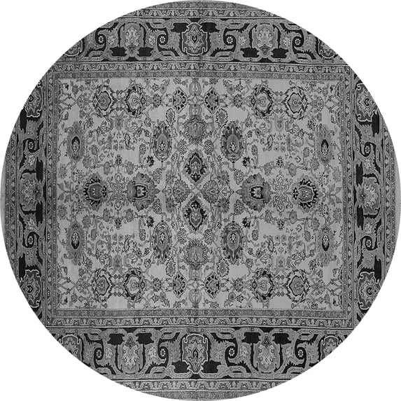 Ahgly Company Indoor Round Oriental Gray Traditional Area Rugs, 3' Round