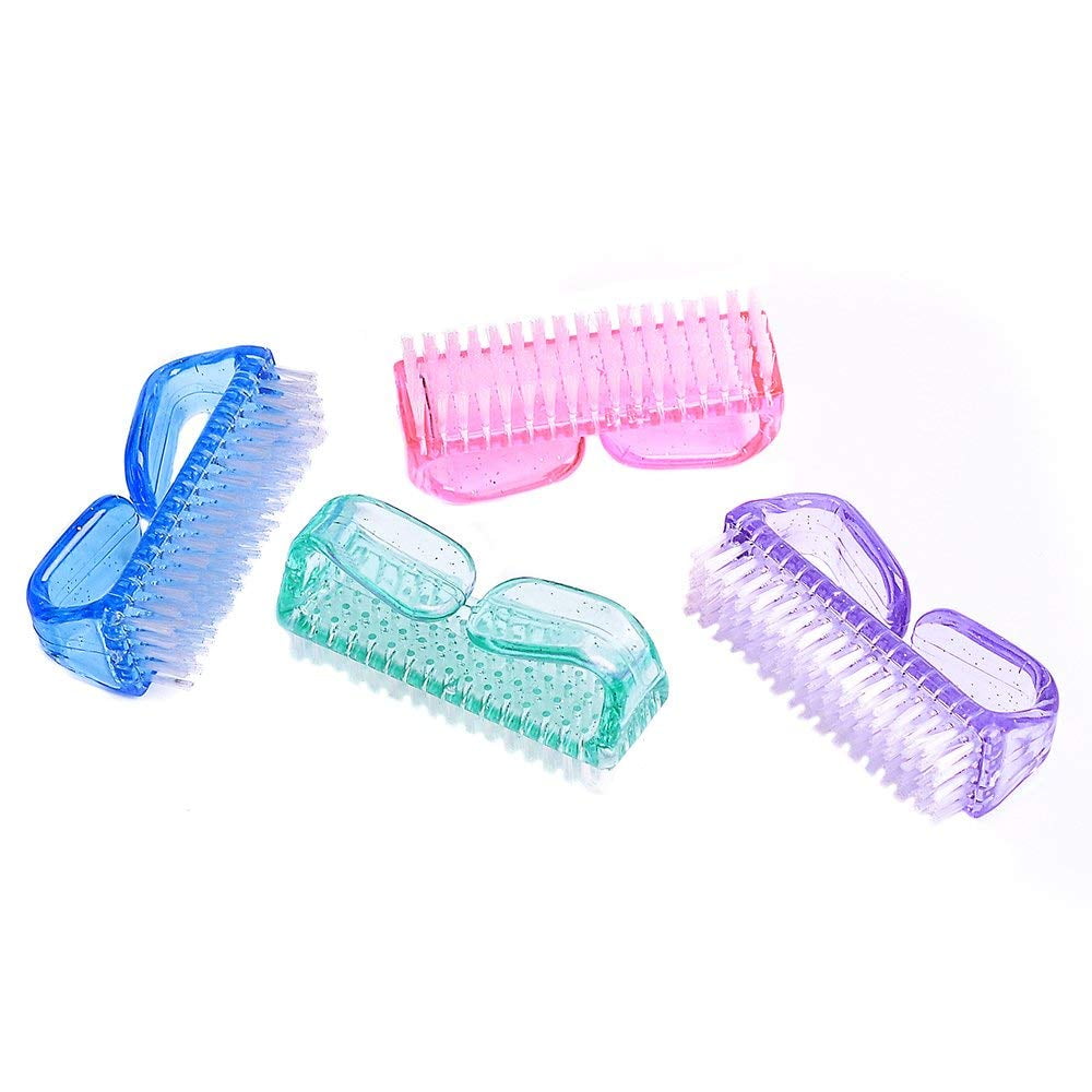 Eboot 4 Pieces Handle Nail Brush Nail Hand Scrubbing Cleaning Brush (Multicolor)