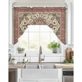 thumbnail image 2 of Farmhouse Boho Kitchen Curtains Swag Valance for Windows/Bathroom/Cafe, Aztec Southwest Tribal Abstract Floral Rod Pocket Drape Panel Swag Curtains Valance for Bedroom/Living Room 56"x36", 2 of 6