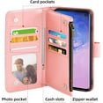 thumbnail image 3 of Compatible with Samsung Galaxy S10 Wallet Case and Tempered Glass Screen Protector Flip Credit Card Holder Cell Accessories Phone Cover for Glaxay S 10 Edge Gaxaly 10S GS10 X10 Women Rose Gold, 3 of 15