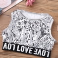 thumbnail image 5 of Alvivi Kids Girls Hip-hop Jazz Costume Sequins Sleeveless Crop Top Shorts Set 3-14, 5 of 6