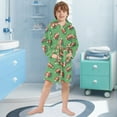 thumbnail image 5 of FORMRS Niños Bathrobe Unisex Hooded Robe Soft Plush Pajamas Sleepwear, Size 2-3T, American Footballs, 5 of 7