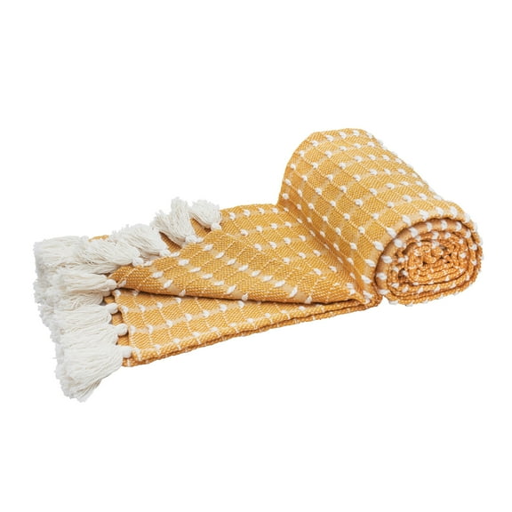 Riley Ochre Woven 50" x 60" Throw Blanket