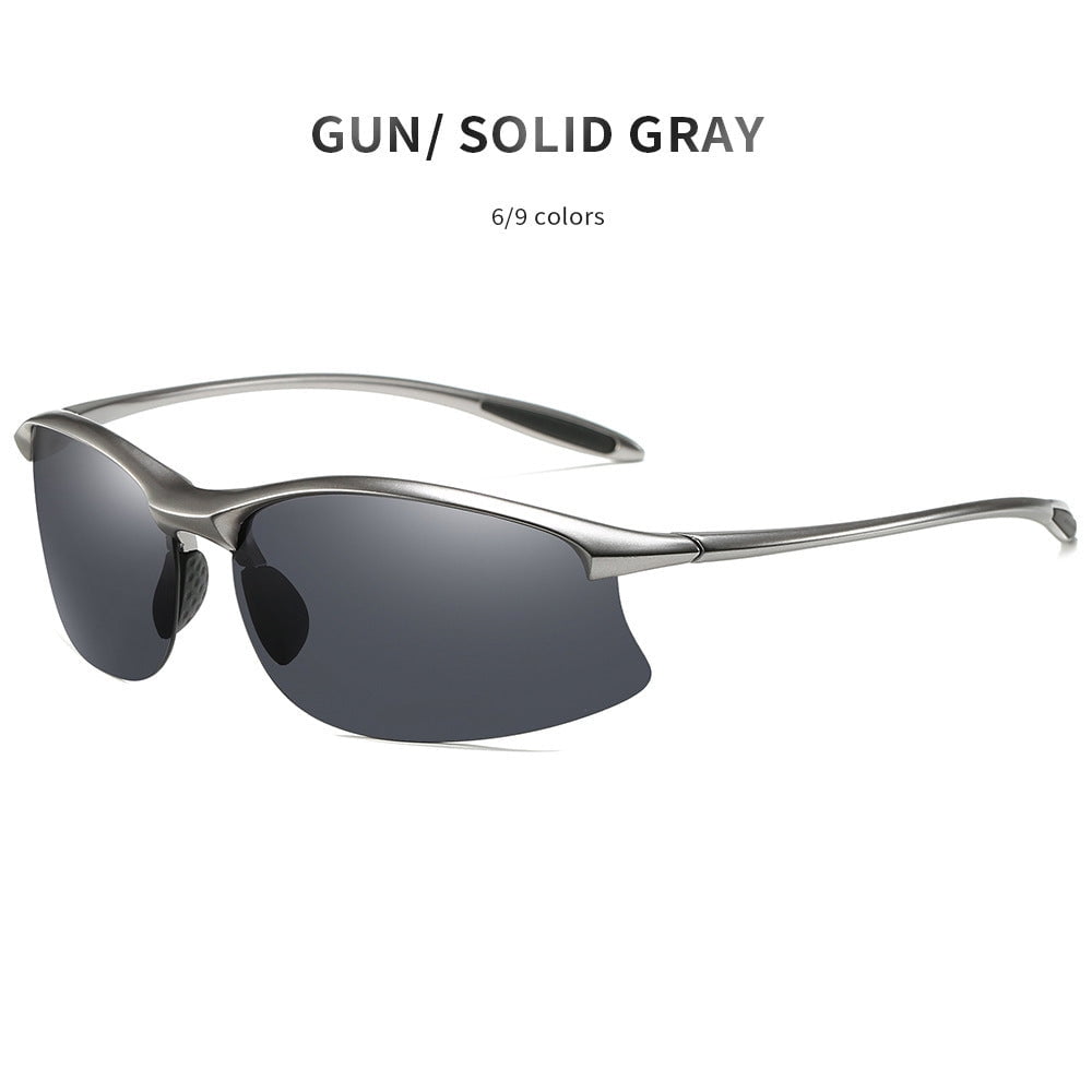 Mens TR90 Polarized Sports Sunglasses, Half Frame Outdoor Eyewear for Men, Durable and Lightweight Design