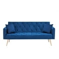 thumbnail image 3 of INCLAKE Variable Bed Sofa, Convertible Folding Sofa with Adjustable Back and Gold Metal Legs, Upholstered Tufted Sleeper Sofa, Multifunctional Futon Sofa for Living Room Bedroom, Blue, 3 of 7