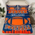 thumbnail image 2 of Erosebridal Sport Football Sheet Set Twin,Ball Game Bedding Sets Twin Size,Rugby Room Decorative(Denver),3pcs, 2 of 7