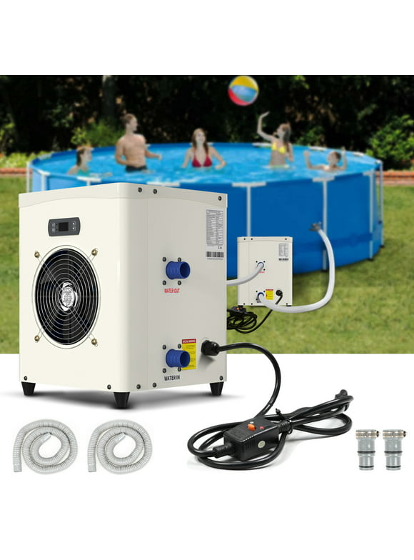 Slsy 14331 BTU Mini Swimming Pool Heat Pump for Above-Ground Pools, Electric Pool Heater with Titanium Heat Exchanger, 110V 60Hz
