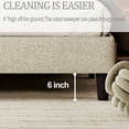 thumbnail image 5 of LegaHome Full Bed Frame, Full Size Linen Upholstered Platform Bed with Adjustable Button-Tufted Headboard, Wood Slat Support, Modern Bedroom Platform Bed, Holds 400lbs, No Box Spring Needed, Beige, 5 of 10