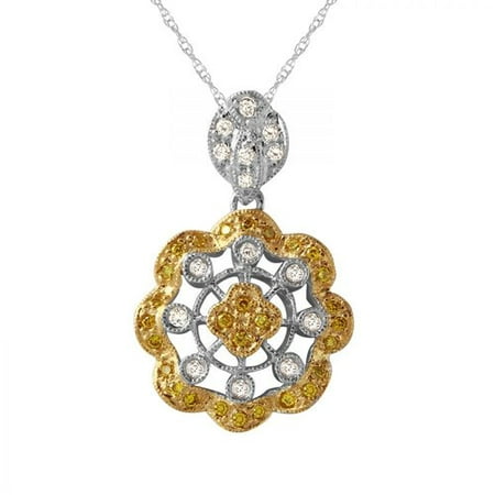 Foreli 0.34CTW Diamond 14K Two tone Gold Necklace
