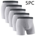 thumbnail image 2 of successthop Underwear for Men Open Front 5 Pack Plus Size Lightweight Breathable Solid Boxer Brief Multiple Pack Gray S, 2 of 6