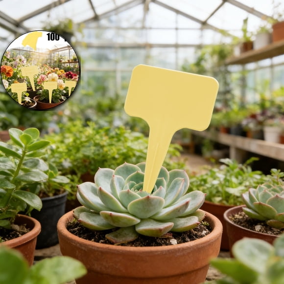100Pcs Plant Tags Plastic T-Type Garden Labels Markers Plant Stakes Garden Decoration, Pots, Plant Labels, Planters and Container Accessories