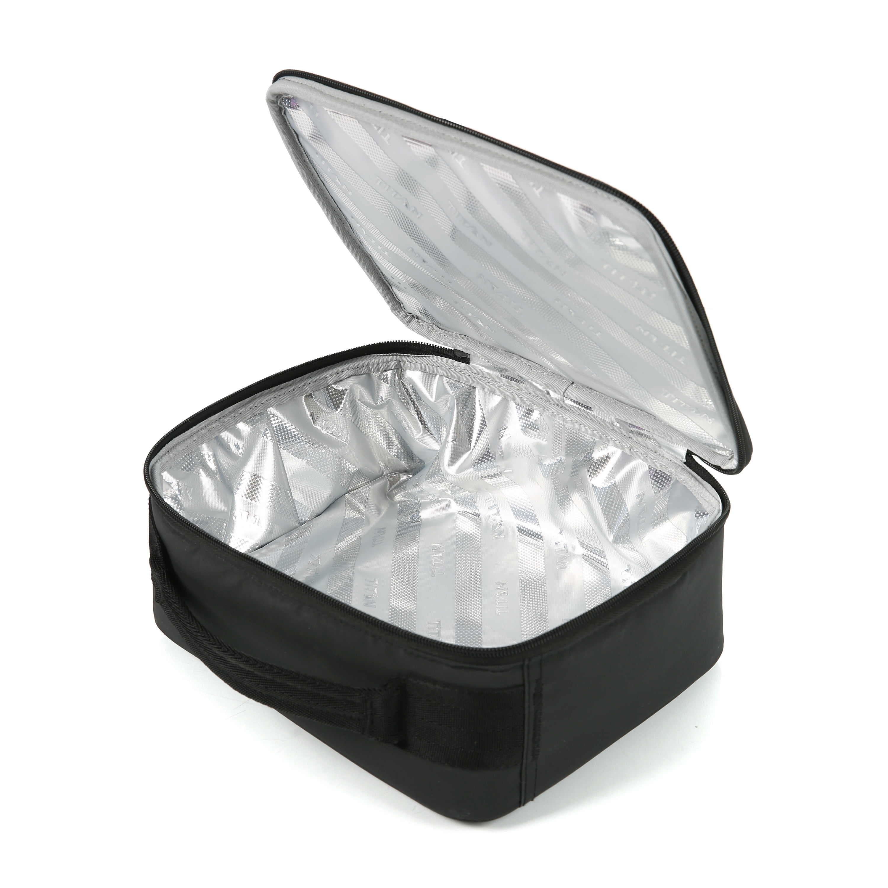 Titan by Arctic Zone Fridge Cold Horizontal Insulated Lunch Box with Reusable Ice Walls - Black Ice