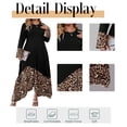thumbnail image 2 of Mengpipi Women’s Plus Size Dresses Fall Spring Long Sleeve Crew Neck Loose Fit Color Block Leopard Print Asymmetric Hem Casual Maxi Dress 1X-5X, 2 of 7