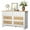 White, variant on Twister.CK 7 Drawers Dresser for Bedroom, 47.3'' Wide Wood Chest of Drawers with Natural Rattan Drawers, Drawer Organizer for Living Room, Entryway and Hallway, Black