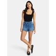 thumbnail image 2 of Madden NYC Women's X Waist Denim Shorts, Sizes XXS-XXL, 2 of 5