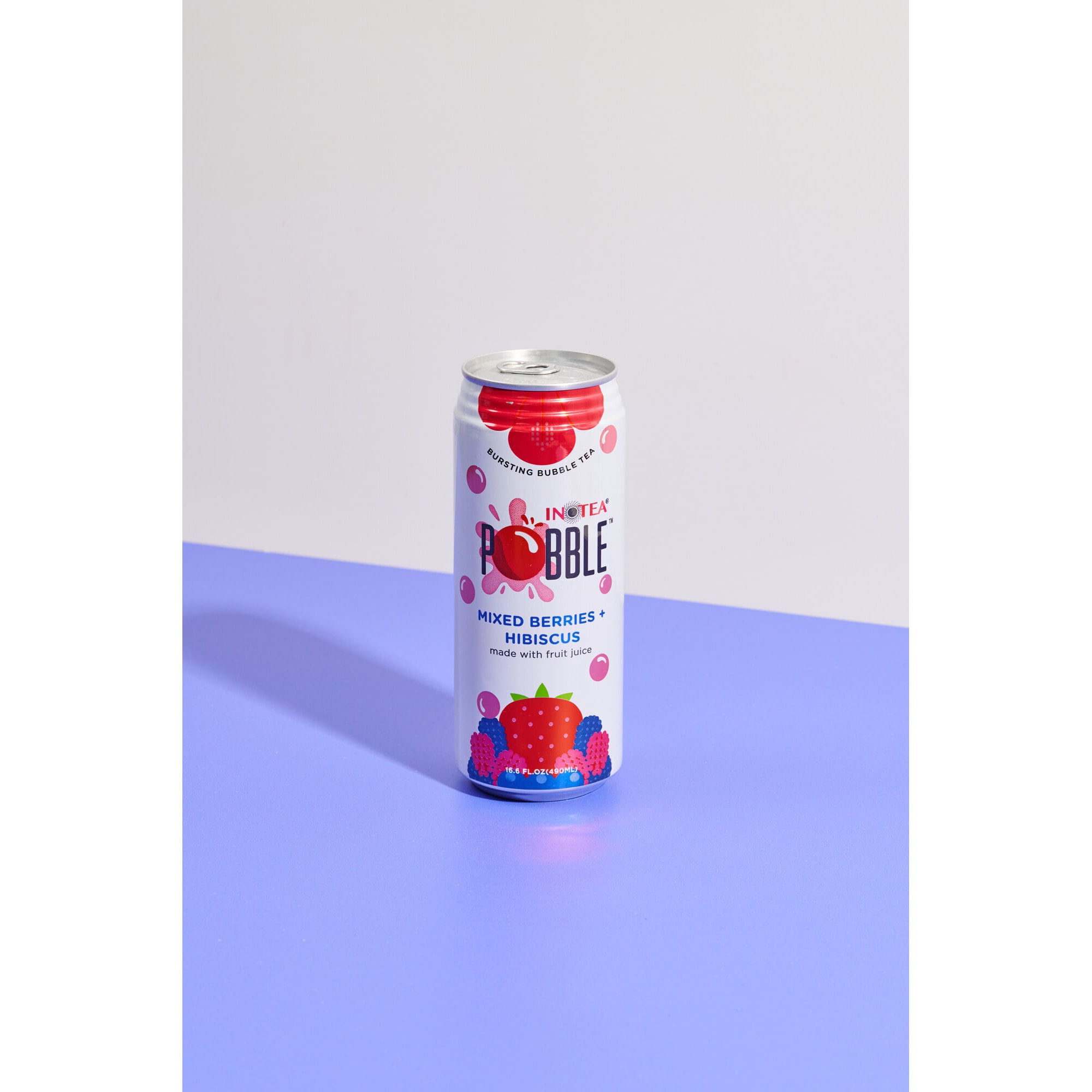 INOTEA/POBBLE, Popping Bubble Tea Mixed Berries + Hibiscus Drink Mix, 12 Count, 16.6 oz