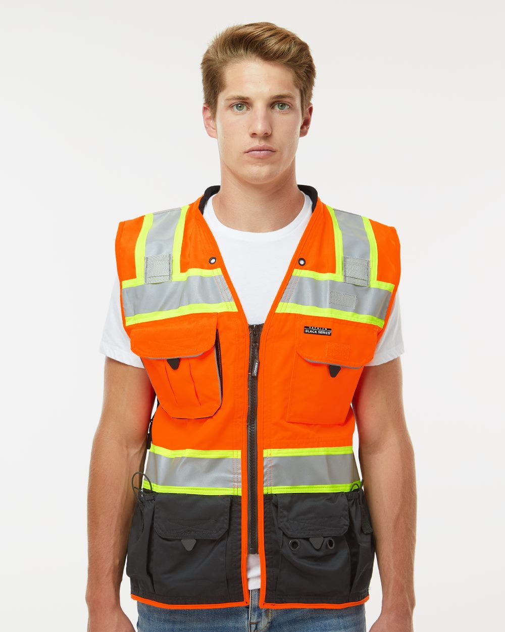 Kishigo Premium Black Series® Surveyors Vest S5002-5003 Lime S