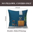thumbnail image 2 of LALILO Throw Pillow Covers Stylish Interior With Blue Wall Vintage Cushion Cover 18" x 18", 2 Pack, 2 of 6