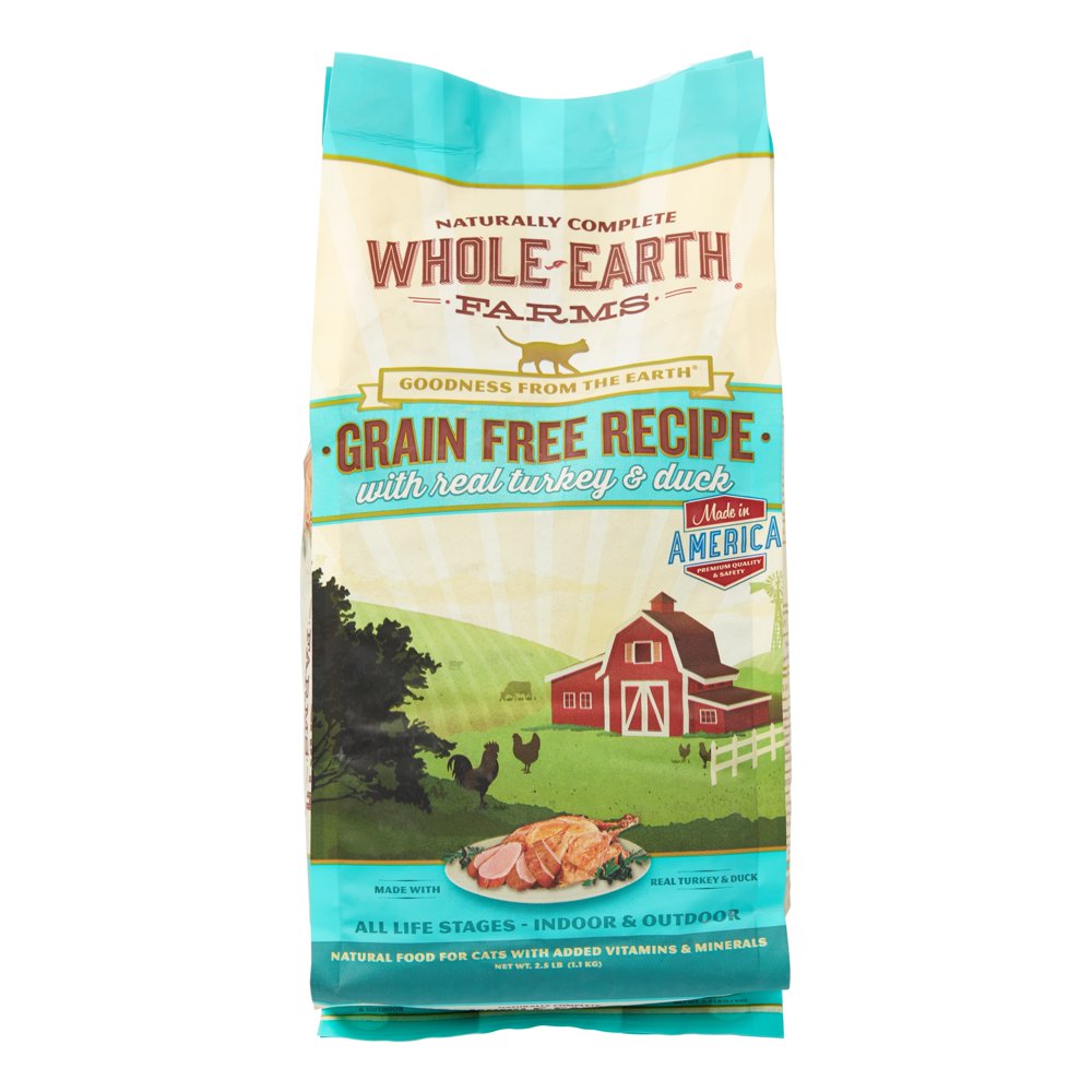 Whole Earth Farms GrainFree Turkey & Duck Recipe Dry Cat Food, 2.5 Lb
