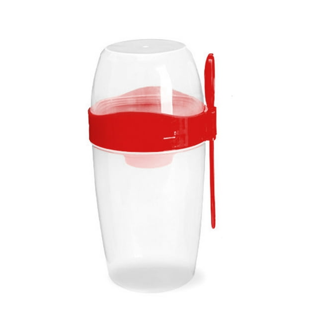 Double Breakfast Cup Oatmeal Cup with Lid Poons Forks for Business People