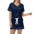 thumbnail image 7 of yievot Silk Pajama for Women Short Sleeve Satin Pj Set Soft Two Piece Sleepwear Loungewear S-XXL, 7 of 7