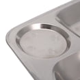 thumbnail image 4 of Stainless Steel Divided Dinner Tray Lunch Container Plate 4/5/6 Section 6 squares, 4 of 6