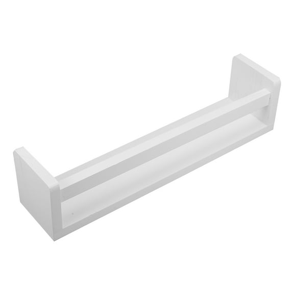 Masteelf 1Pcs Wall Mounted Spice Rack Organizer White Wood 16.5x4.3x3.9in For Sundries Holder