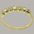 thumbnail image 3 of LBG British Made Traditional Solid 14k Yellow Gold Ring with Cubic Zirconia & Natural Aquamarine Womens Eternity Ring - 33 size options - Size 4.25, 3 of 9