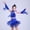 Dark Blue, variant on RTKFRFLM Girls 4-Piece Latin Dance Sequin Tassel Fringe Performance Dress with Shorts Sleeve Covers and Earrings Professional Ballroom Salsa Dancing Outfits for Kids and Girls