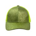 thumbnail image 2 of Gravity Threads Kids Ponytail Messy Bun Trucker Hat, Lime, 2 of 5
