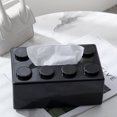 thumbnail image 3 of Dispensador de pañuelos faciales con cubierta de caja de pañuelos Creative Building Block (negro), 3 of 5