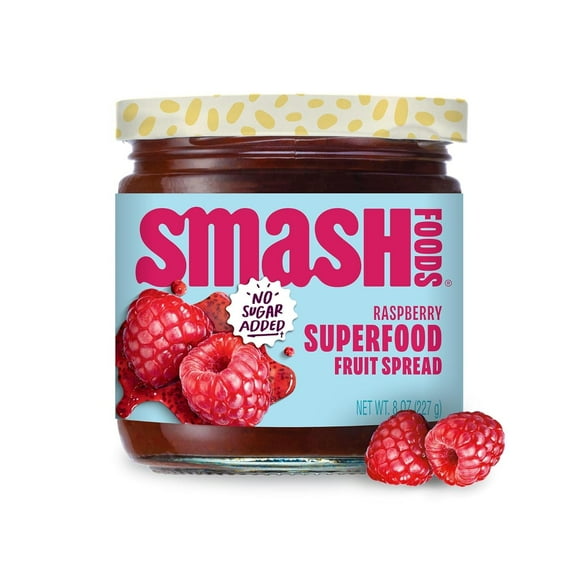 Smash Foods Chia Jam Raspberry 8 oz (Pack of 6)