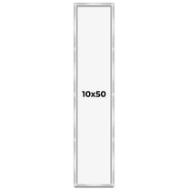 10x50 Frame Silver Whitewashed Wood Grain Solid Wood Shadow Box | 0.75 Inch Moulding Width | 0.75