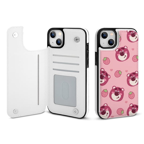 Funda Lotso para iPhone 14 Plus con tarjetero, tapa trasera tipo libro de piel sintética con función atril, ranuras para tarjetas, cierre magnético doble, antigolpes