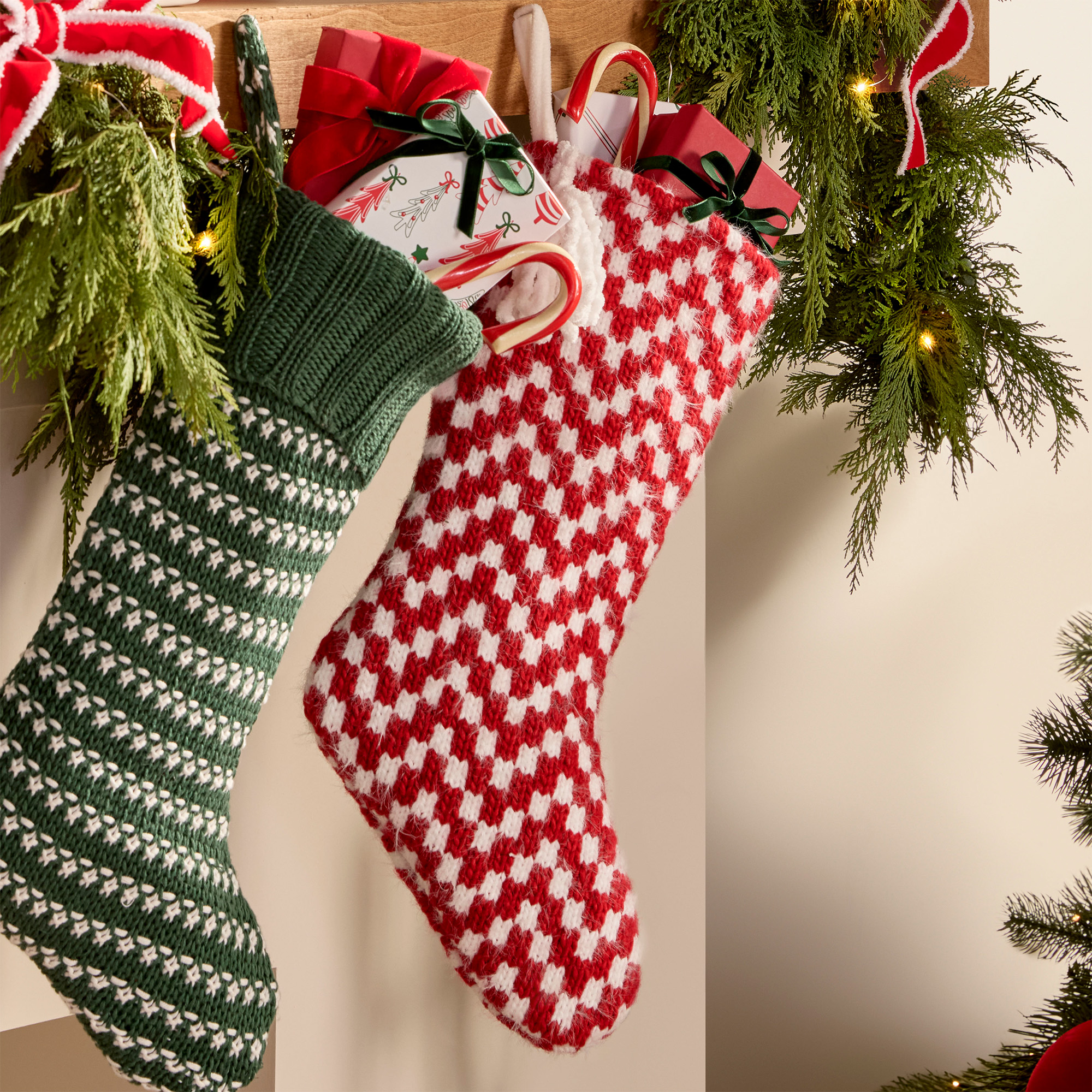 Chevron Christmas Stocking, Red and White, 20", by Holiday Time