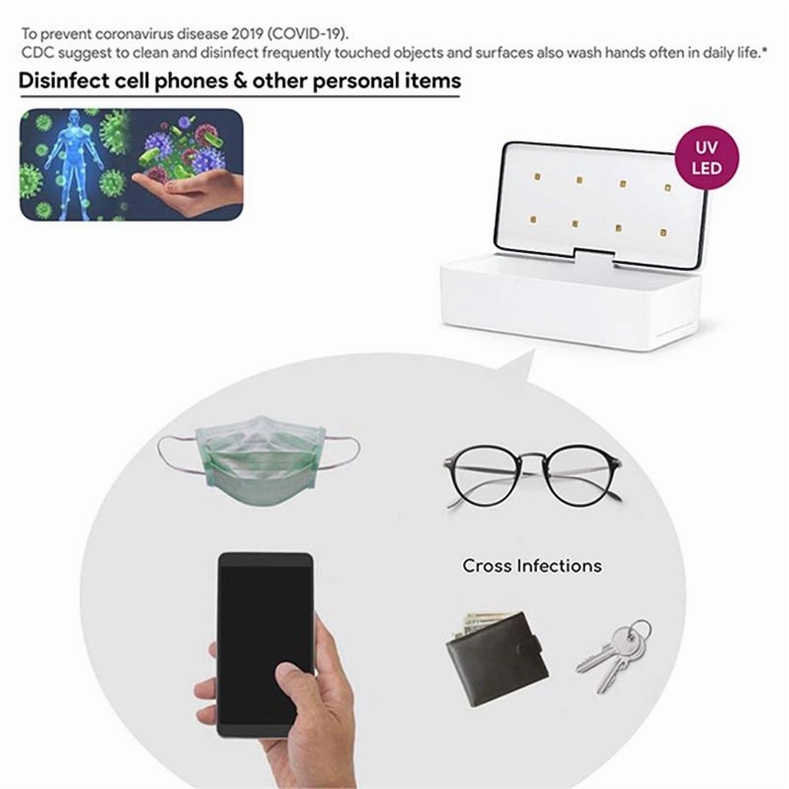 EcoVs 59S UV LED Sanitizer Box, Disinfection for Razors, Glasses