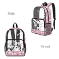 thumbnail image 2 of FKELYI Clear Backpack for Girls 17 Inch Schoolbag Flower Cat Pink Print Lightweight Kids Backpacks Transprent Book Bag for Primary School Daypack Rucksack, 2 of 7