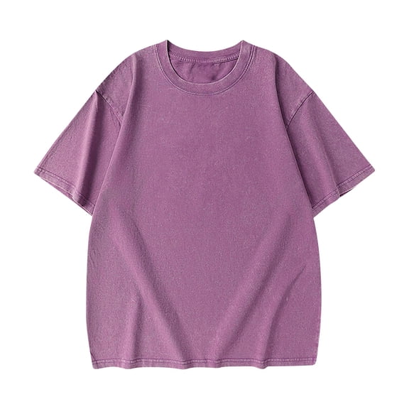 PNTUTB T-shirts for Men Fashion Solid Color Casual Short Sleeved Round Neck Loose Shirts
