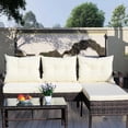 thumbnail image 5 of Patio 3-Piece Rattan Sectional Set | Great for Outdoor Socializing and Relaxing | Featuring Comfortable Seat and Back Cushions | Solves Lack of Comfort in Outdoor Seating, 5 of 7