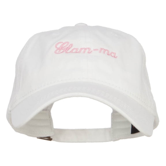 Glam Ma Embroidered Washed Cap - White OSFM
