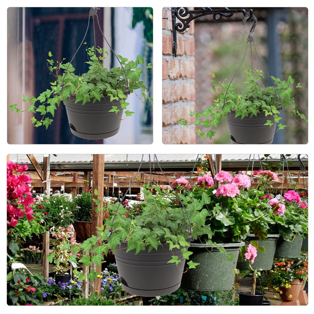 MLINS  4 Pcs for Indoor Plants Stackable Hanging Planters Balcony Black