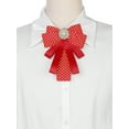 thumbnail image 4 of INSPIRE CHIC Women's Bow Ties Polka Dots Ribbon Shirt Collar Decoration Brooch Pin Red, 4 of 4