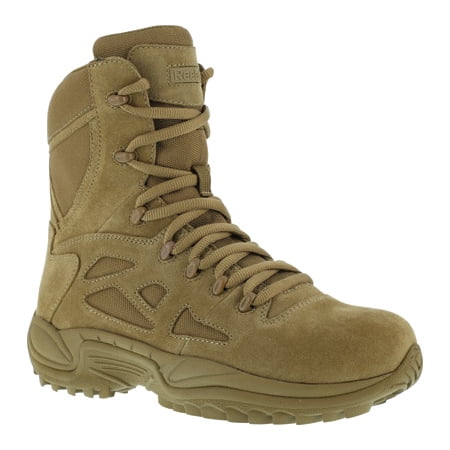 Men's Reebok Work 8" Rapid Response RB RB8977 Soft-Toe Military Boot Coyote Brown Cattlehide Leather 8.5 W