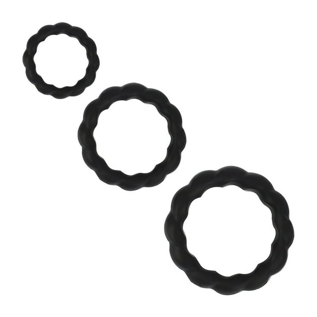 Aqestyerly Male Performance Enhancement Silicone Ring-toys Three-Piece Set of Locking Fine Rings Men'S Locking Fine Delay