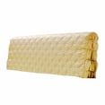 thumbnail image 4 of Luxury Silk Dust Bed Headboard Cover Slipcover Solid Color with Quilted Bed Head Cover , White, 4 of 7