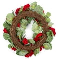 thumbnail image 5 of Red Geranium Wreath for Spring or Summer Front Door Decor in 21 Inch Diameter, Front Door WreathYD-CVAJ-MARQ, 5 of 6