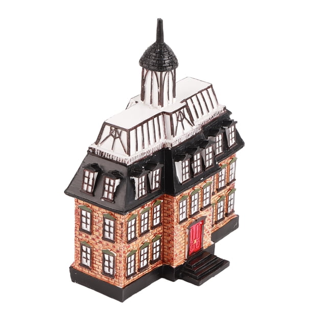 Casa de vacaciones navideña, construcción LED, artesanía de resina, regalo de Navidad para amigos y familiares