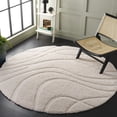 thumbnail image 2 of SAFAVIEH Florida Tamzen Abstract Shag Area Rug, Creme, 12' x 12' Round, 2 of 12