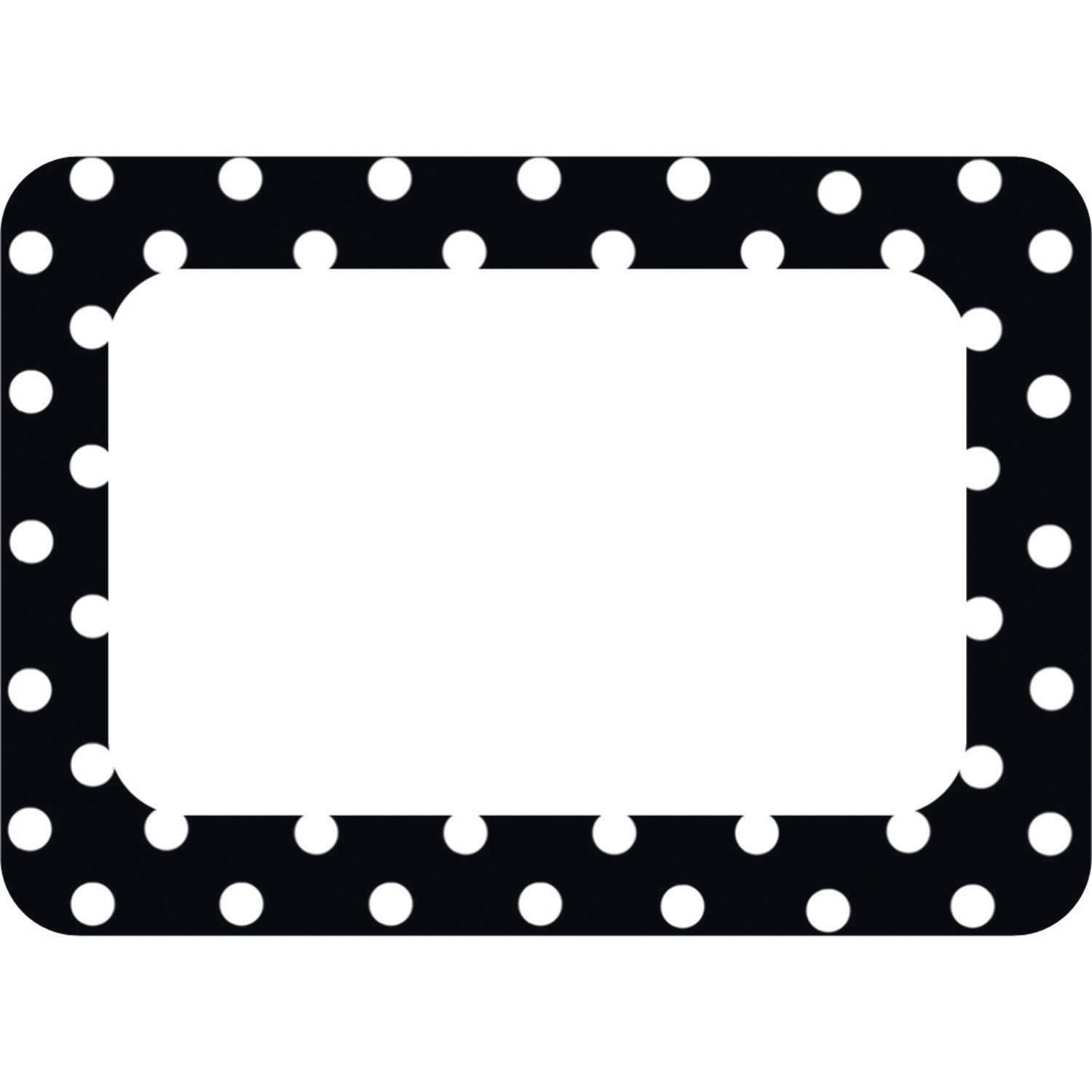 Teacher Created Resources Black Polka Dots 2 Name Tags/Labels, 36 Per Pack, 6 Packs